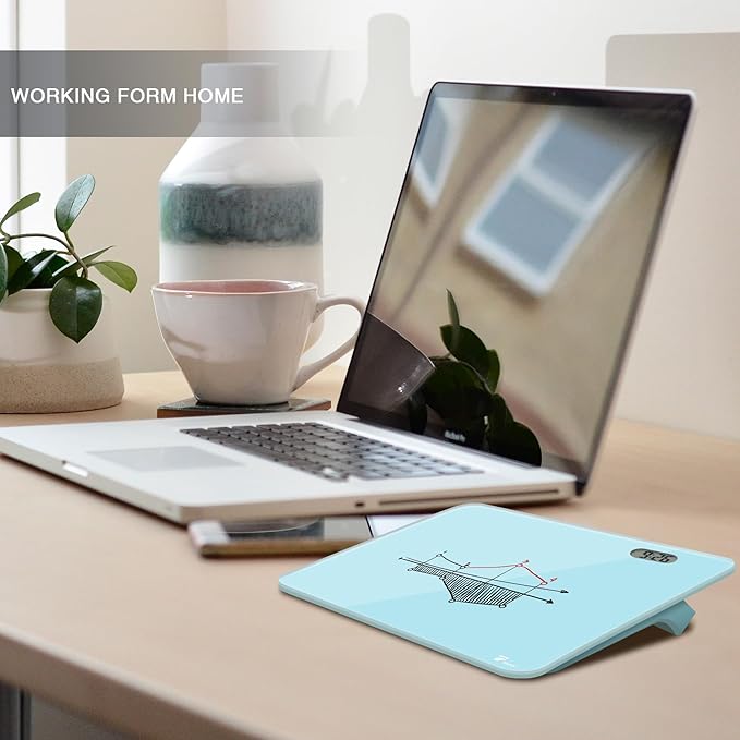 Small Glass Desk Whiteboard Dry-Erase Board with Clock, Small Travel Clock Keychain with Desk Notepad, Time Table Whiteboard for Desk Digital LED Light Display, 8x6 in with Accessories, Aqua Blue