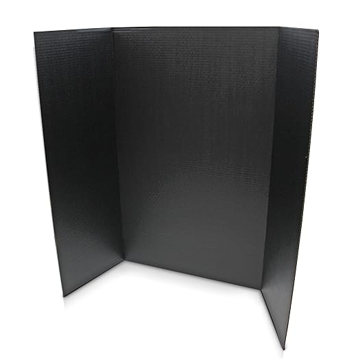 Flipside Products 36” x 48” Project Boards for Presentations, Science Fair, School Projects, Event Displays and Trifold Picture Board, Proudly Made in USA - Black - 24 Pack
