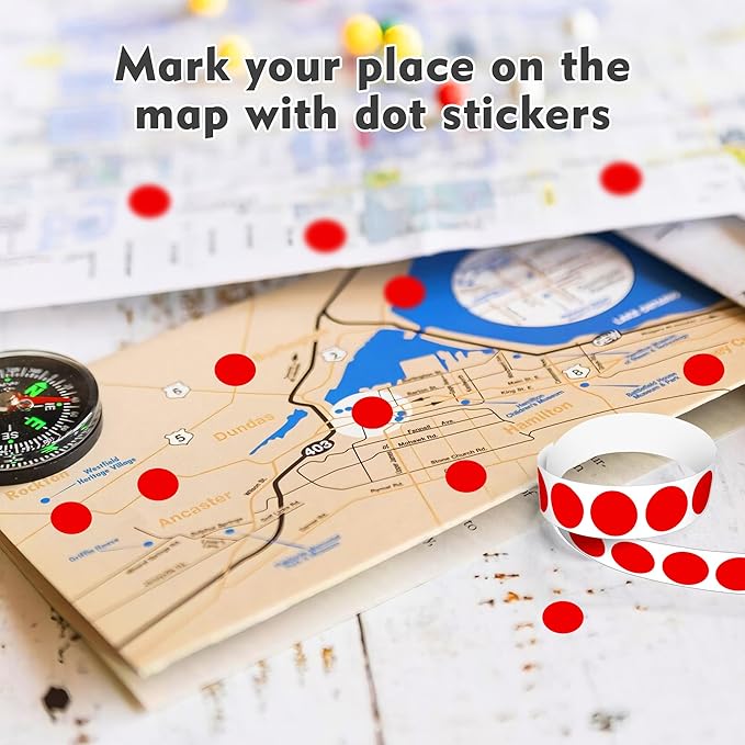PARLAIM 3/4 Inch Roll Color Coding Labels,4000 per/4 Rolls Round Adhesive Color Coding Circle Dot Stickers for Office Home (Red)