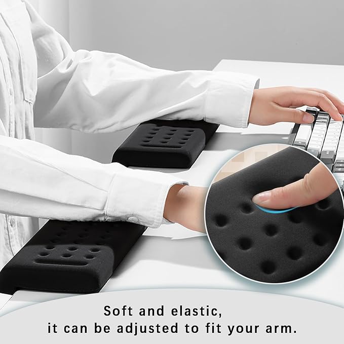 Pack of 2 L-Shaped Wrist Rest Keyboard, Memory Foam Arm Rest Desk, Ergonomic Wrist Rest for Palm, Wrist & Forearm, Office & Home(Pink)