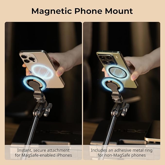 SMALLRIG Desktop Clamp Magic Arm Kit for MagSafe for iPhone, 67cm Two-Stage Adjustable Flexible Arm with Secure Grip for Smartphone, Webcam, Action Cameras - 5626
