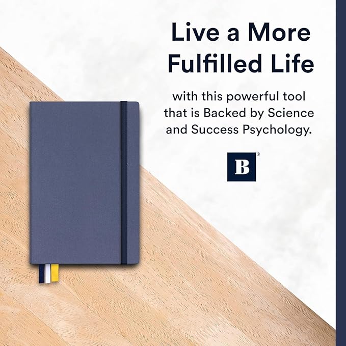 BestSelf 13-Week Self Journal & Goal Planner – Undated Daily ADHD-Friendly Journal for Men & Women | Productivity, Gratitude, Reflection & Habit Tracker | 2026 Life Organizer with Prompts, Distance Navy