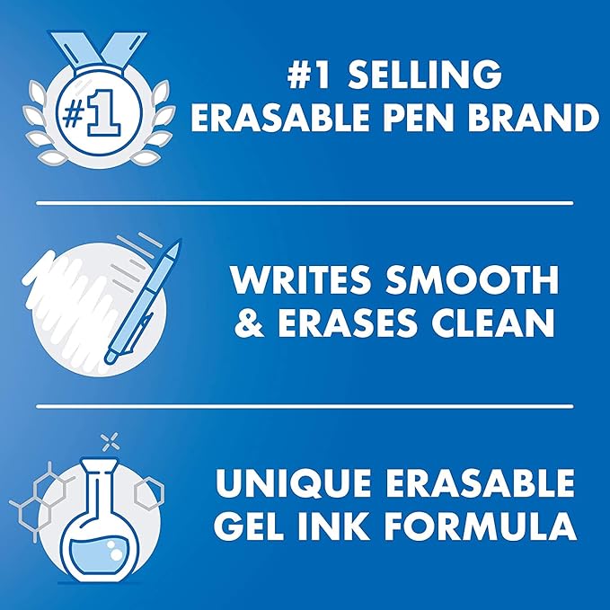 Pilot FriXion Erasable Gel Pens, Fine Point 0.7 mm Erasable Pens, Pack of 7 Assorted Colors