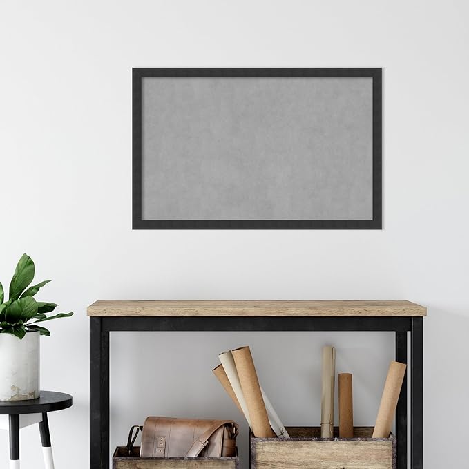 Amanti Art Black Framed Magnetic Board 22x34 Large Vision Board for use with Magnets, 100% Metal Sheet to Display Items as Office Decor or for Home Organization in mudroom, Kitchen or Kids Room