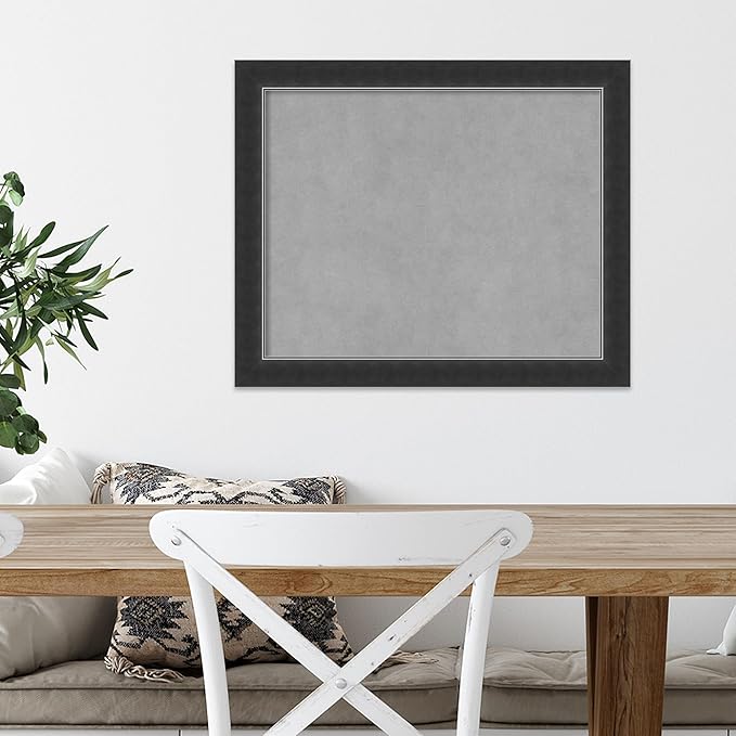Amanti Art Black Framed Magnetic Board 19x23 Small Vision Board for use with Magnets, 100% Metal Sheet to Display Items as Office Decor or for Home Organization in mudroom, Kitchen or Kids Room