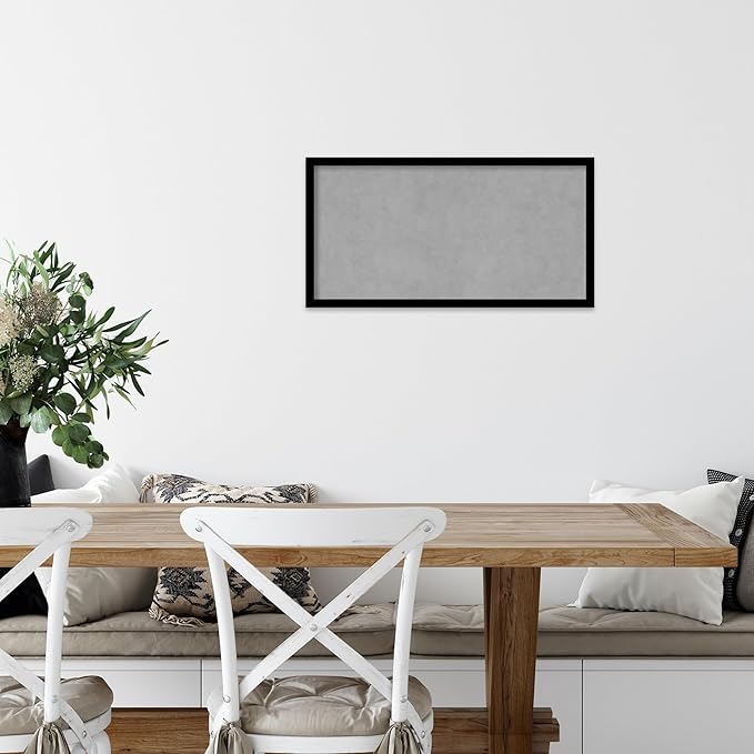 Amanti Art Black Framed Magnetic Board 13x25 Small Vision Board for use with Magnets, 100% Metal Sheet to Display Items as Office Decor or for Home Organization in mudroom, Kitchen or Kids Room