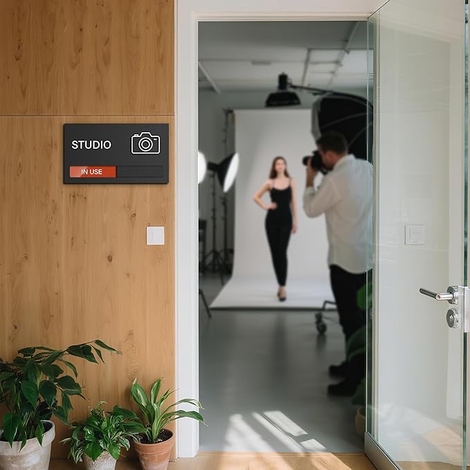Studio Room Door Sign, Do Not Disturb Signs, In Use Available Office Slider Signs, Recording in Progress Business Sign, Privacy Indicator Tells Whether Studio Vacant or Occupied