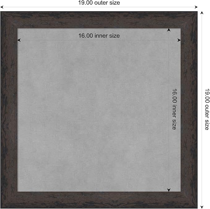 Amanti Art Black Framed Magnetic Board 19x19 Small Vision Board for use with Magnets, 100% Metal Sheet to Display Items as Office Decor or for Home Organization in mudroom, Kitchen or Kids Room