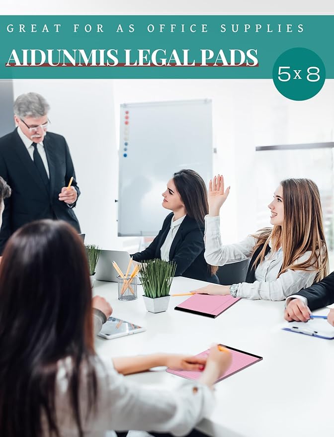Aidunmis 7pcs Small Note Pads 5x8 Legal Pads Pink Notepad 5x8 College Ruled Pink Notebook Paper Narrow Ruled Mini Notepads 5 x 8 Legal Pad Perforated Small Writing Pads 5x7 In 30 Sheets per Note Pad