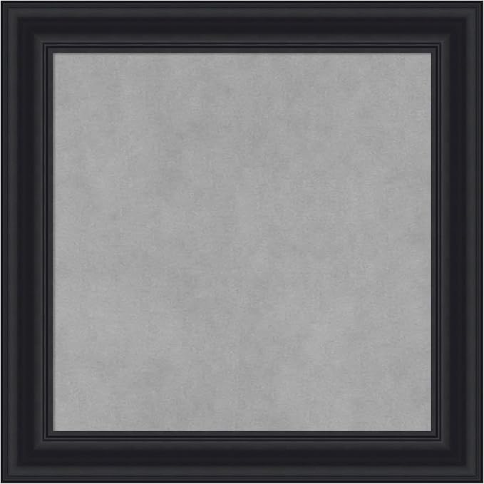 Amanti Art Black Framed Magnetic Board 20x20 Small Vision Board for use with Magnets, 100% Metal Sheet to Display Items as Office Decor or for Home Organization in mudroom, Kitchen or Kids Room