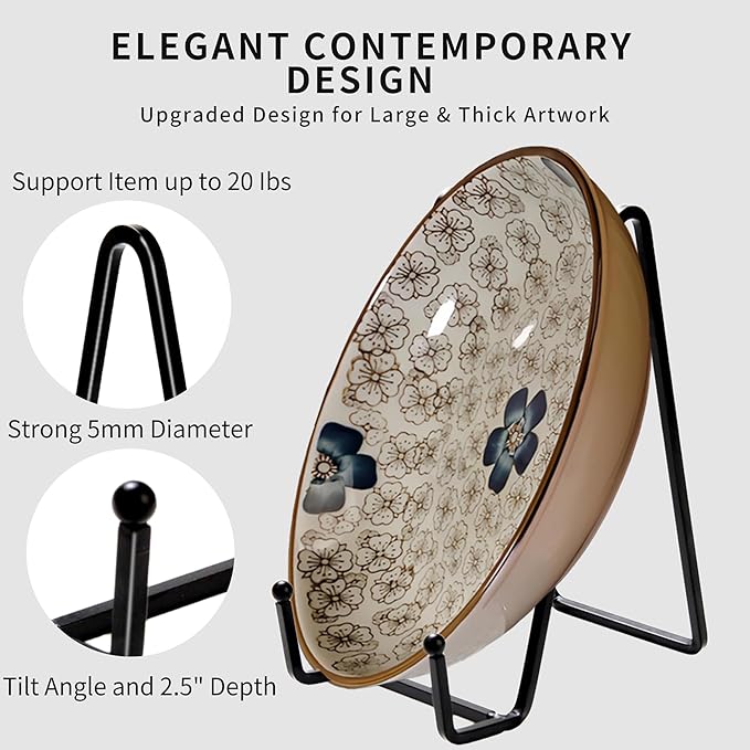 3Pack 6" Plate Stands for Display,Metal Plate Holders Display Stands Can Be Used for Picture Stand,Book Stands for Display,Plate Display Stands,Easel,Photo Frame Stands,Plaque Stands,Desktop Stand