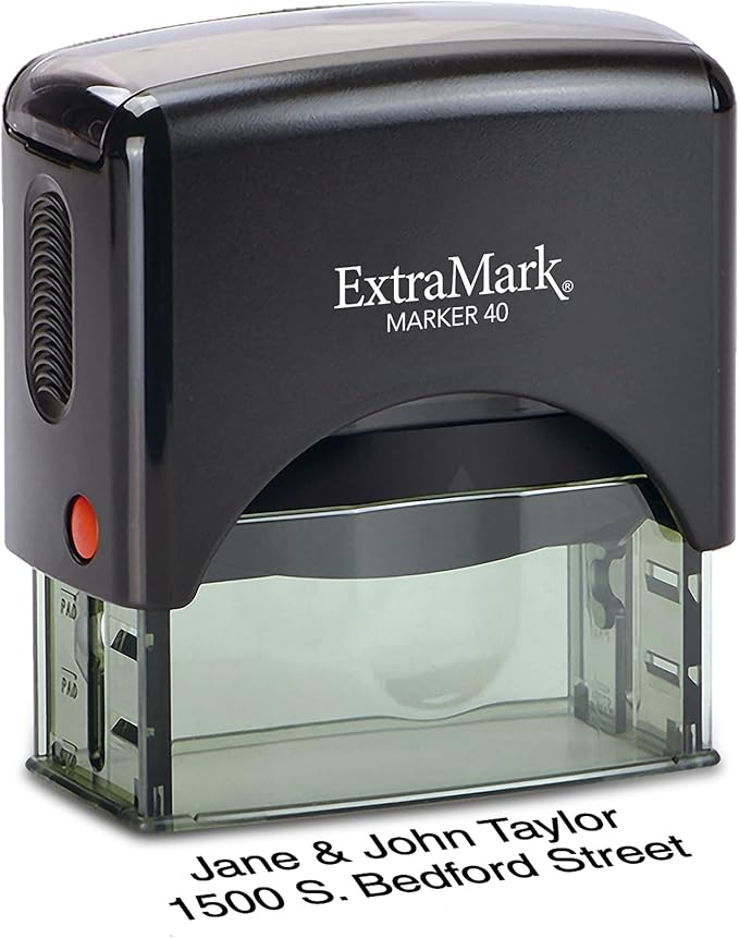 ExtraMark Return Address Stamp - Custom Self Inking Rubber Stamp - Personalized Stamp - Customizable Text with 15 Colors - Wedding Invitation & Housewarming Rubber Stamp
