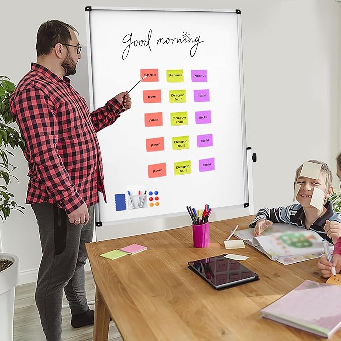 Rolling Whiteboard on Wheels, Double-Sided Magnetic Dry Erase Board with Stand, Mobile White Board for Office, Classroom, Home (32" x 48")