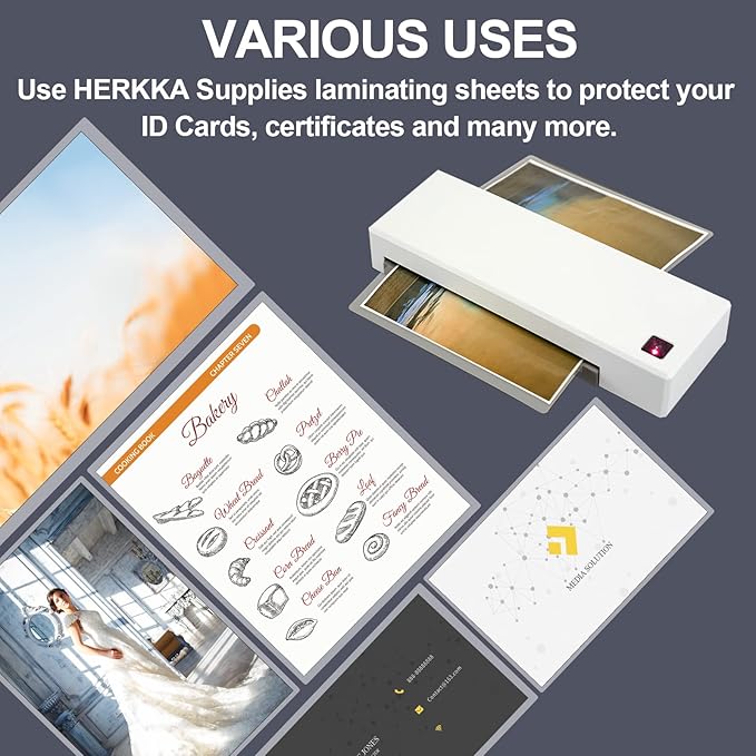 HERKKA 100 Pack Laminating Sheets, Hold 11 x 17 Inch Sheet, 3 Mil Clear Thermal Laminating Pouches 11.5 x 17.5 Inch Lamination Sheet Paper for Laminator, Round Corner
