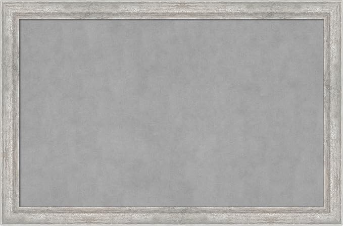 Amanti Art Silver Framed Magnetic Board 23x35 Large Vision Board for use with Magnets, 100% Metal Sheet to Display Items as Office Decor or for Home Organization in mudroom, Kitchen or Kids Room
