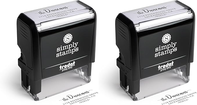 The Duncans Personalized Self-Inking Address Stamp | Envelope Return Address Stamp for Couples and Families | Custom Rubber Address Stamp (2, Xtra Large)