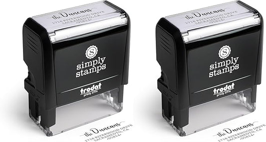 The Duncans Personalized Self-Inking Address Stamp | Envelope Return Address Stamp for Couples and Families | Custom Rubber Address Stamp (2, Xtra Large)