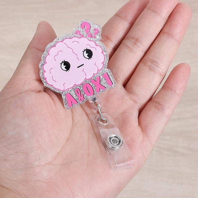 A&0x1 Funny Office Badge Reel | Retractable ID Card Badge Holder | Name Tag Medical Work Badge Clip for RN LPN CNA MA ER Night Shift Nurse Doctor | Nurse Gifts | Acrylic｜Alligator Clip