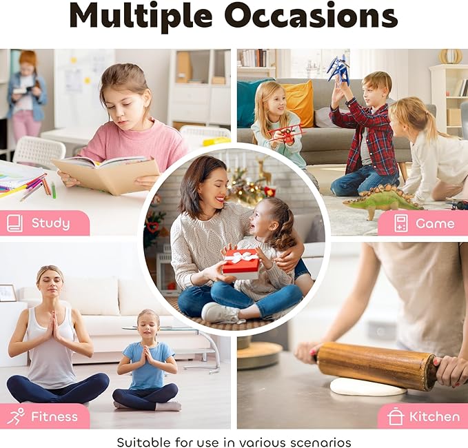 Visual Timer for Kids 60-Minute - Countdown Timer with Optional Alarm, Focus Tool for ADHD & Autism, Time Management for Homework, Chores, Office, Kitchen, Teaching & Study Routines (Pink)