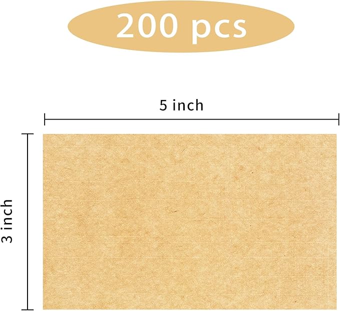 STARLIBOO Colored Labels Stickers 3 x 5 Inch, Rectangle Kraft Removable Moving Labels Stickers, Adhesive Kraft Paper Stickers for Office, School, Home- 250 Labels