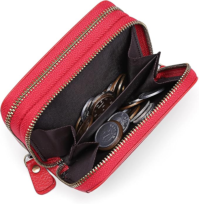 GOIACII Small Genuine Leather Wallet for Women, RFID Blocking Credit Card Holder Wallet