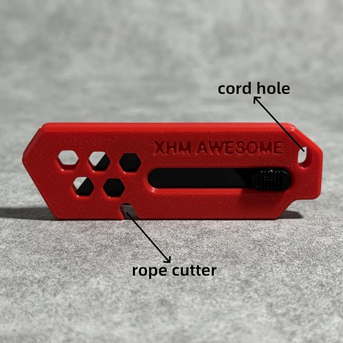 XHM Awesome Small Box Cutter Retractable Blade Ultility Knife, For Artwork, Cardboard Cutting, Package/Letter Opening, Home, Office & EDC Use, Pack of 3 (RED)