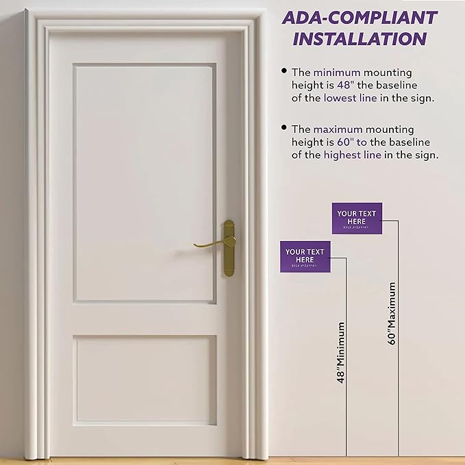 ADA CENTRAL SIGNS - 6" X4" Personalized Custom Sign- Tactile Graphics Grade 2 Braille Text | ADA Compliant Wall Mount Plastic Signs For Schools, Offices, Businesses, Apartments & Restaurants