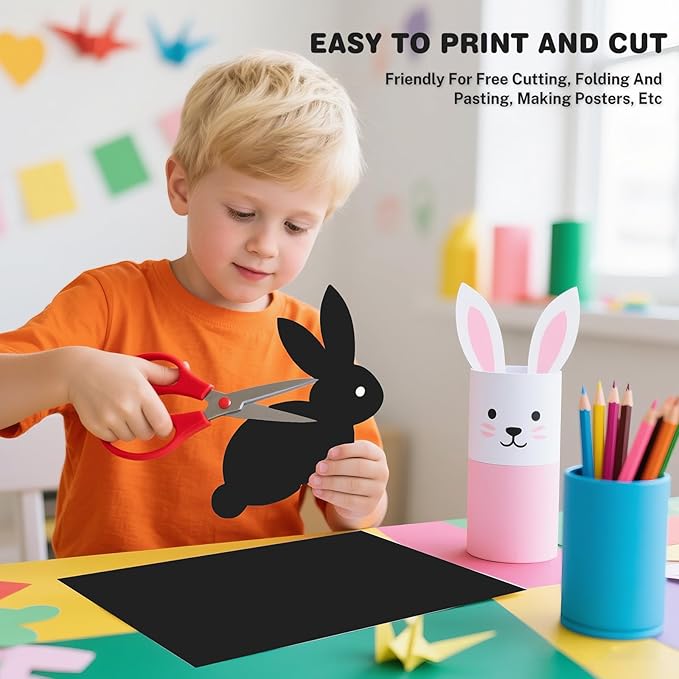 Cardstock 8.5 X 11, 40 Sheets Black Card Stock, 75lb/ 200gsm Copy Paper, Cardstock Printer Paper For Art, Drawing, Invitations, DIY Cards, Watercolor, Craft, Construction, School & Office Supplies