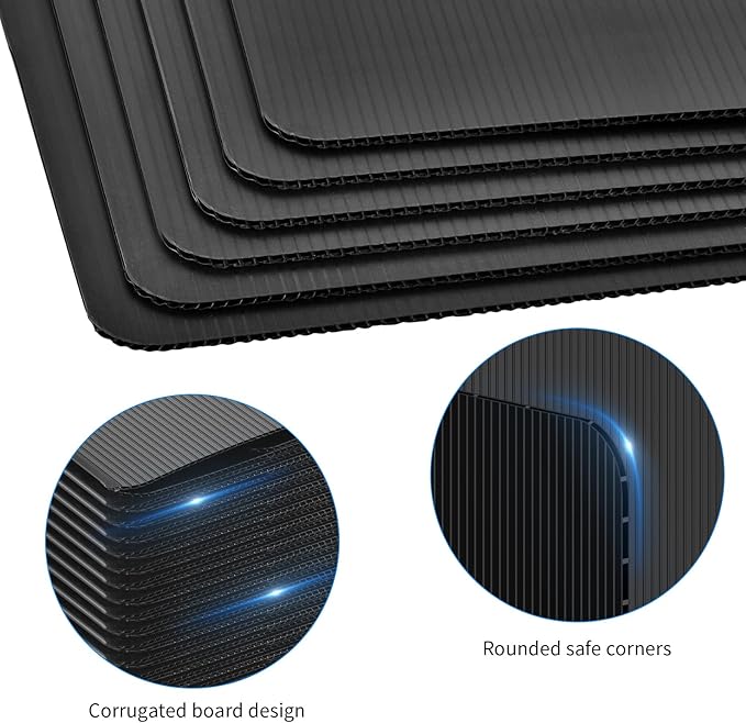 6 Pack Black Desk Dividers for Students, Privacy Shields Folder for Students, Durable & Waterproof Plastic Study Board, Classroom Teacher Supplies Test Divider, Includes Extra Labels