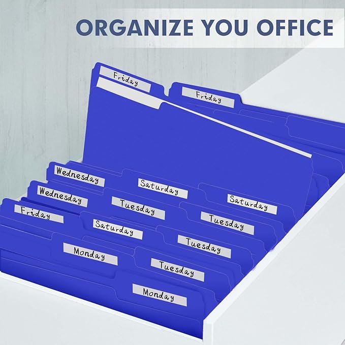 File Folder, PANDRI 120 Pack File Folder, 1/3 Cut Tab, Letter Size, Filing Folder for Office School Business, Royal Blue