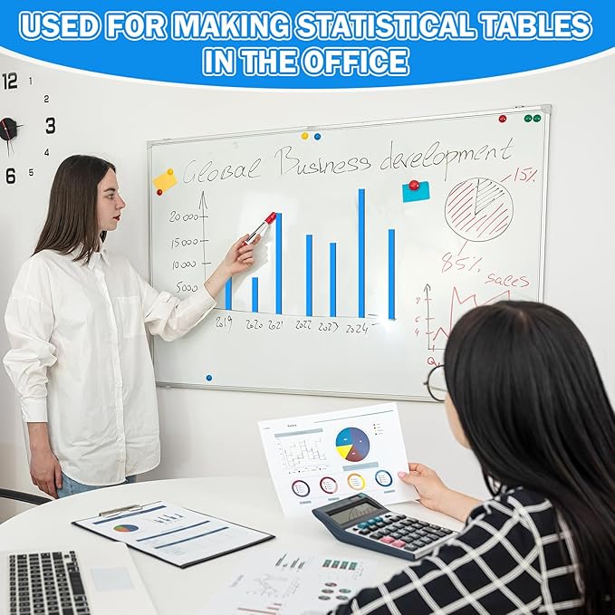 AmazingSpark Magnetic Tape Roll Thin Strips, 1/4 Inch x 33 Feet Magnetic Board Dividers Whiteboard Graphic Decorative Tape Marking Line for Classroom Office Art Accessories(Blue)