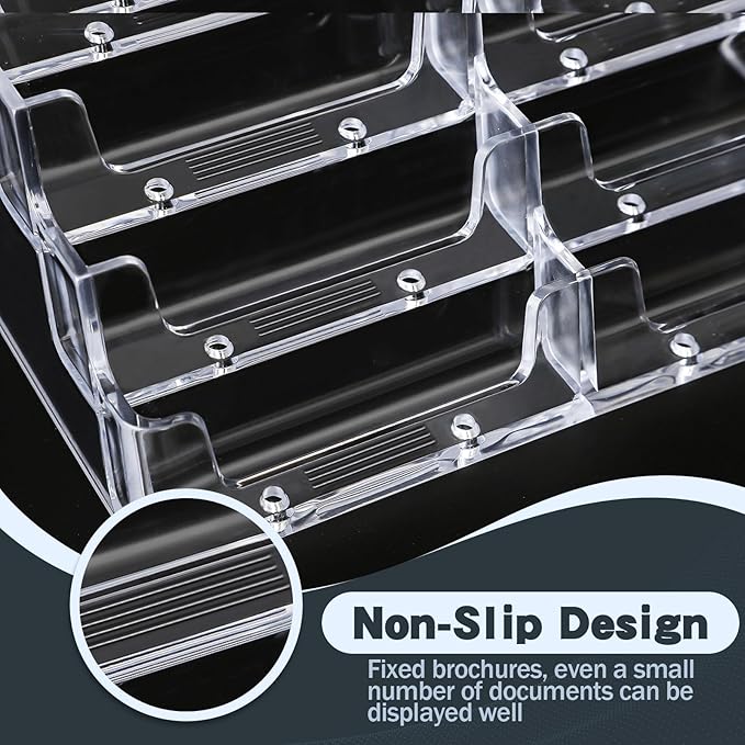 Acrylic Business Card Holder for Desk,4-Tier Clear Plastic Display Stand with 8 Pockets, Holds 400 Cards,ldeal for Office & Workspace Organization,2 Pack
