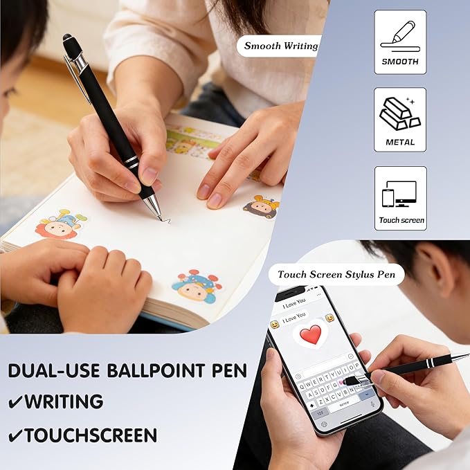 CRME Custom Pens Personalized Pen with Name Logo Engraved Metallic Customized Pen Light Pink Barrel Black Ink Click Pens Stylus Pens for Touch Screens Ideal for School Teachers Team Events