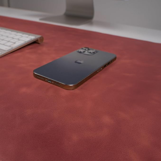 Node Leather - Genuine Leather Desk Mat - Executive Real Leather Desk Pad - Large (18 3/4" X 35 3/4") | Non-Slip Desk Blotter