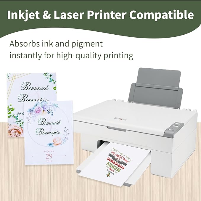 White Cardstock 8.5x11, Creebe 50 Sheets 65lb Card Stock Printer Paper 8.5 x 11 White Paper for Cards Making, Office Printing, Art, Crafts