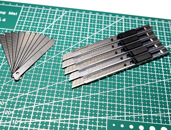 WEKOIL 9mm Snap Off Utility Knife 5 Pack High Hardness Retractable Box Cutters with Snap Off Blades,Art Craft Hobby Cutter 9mm Knife for Home Office Workstation