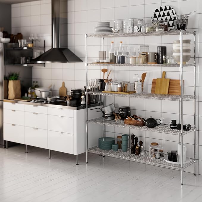 Regal Altair 18" Deep x 60" Wide x 74" Height Wire Shelving Kit | 5-Tier | NSF Commercial Storage Rack Unit