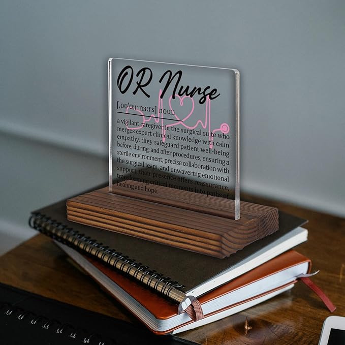 OR Nurse Gifts, Thank You Appreciation Gifts for Operating Room Nurse Week Graduation Birthday Christmas Office Desk Decor Decorative Signs Plaque PA003