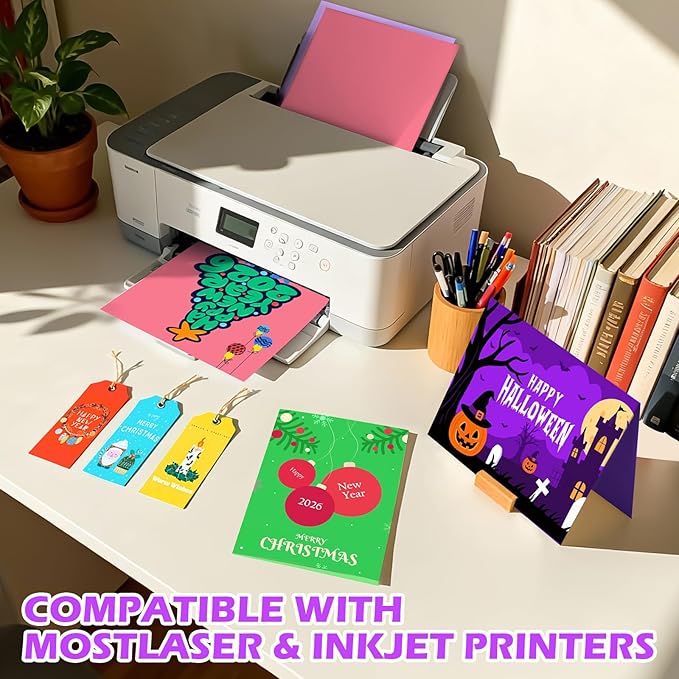800 Sheets 8.5" X 11" Colored Cardstock, 80 Assorted Colors 180 GSM/65 LB Construction Paper Card Stock Printer Paper for Printing, Card Making, DIY Crafts, Kids School Supplies,Party Decorations
