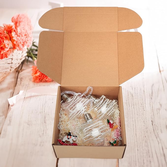 PHAREGE 8x8x4 inch Gift Shipping Boxes 6 Pack Brown, Tab Lock Tuck Top Mailing Boxes for Packaging Small Business, Small Cardboard Mailer Boxes for Wrapping Present