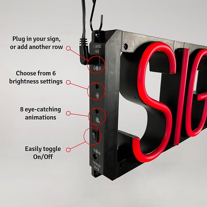 SpellBrite ELEVATOR Sign | Directional Sign with Neon Look, Red LED Light Source | 31.1" x 6.3"