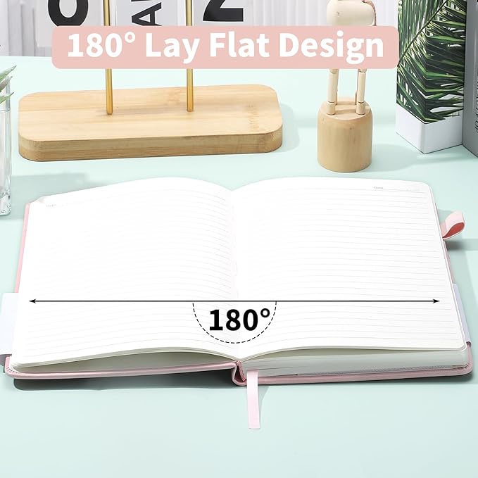 Thboxes 160 Pages Lined Journal Notebook, 5.71" X 8.27" Writing & Journaling Hardcover Executive Notebooks for Student Worker Women Men Notepads Journals for Writing Travel & Organization, Pink