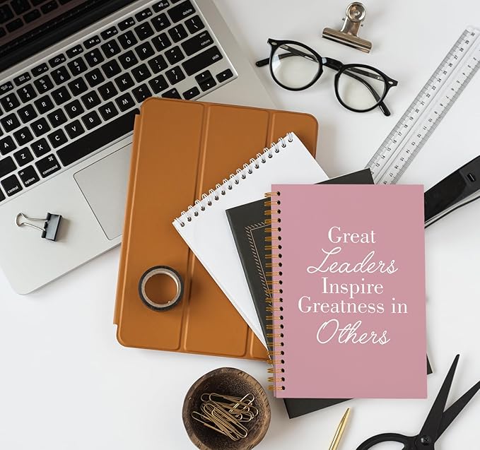 OXW Pink Meeting Notebooks for Work, Leadership Gifts Office Work Notebook Journal for Writing Note Taking, Thank You Gifts for Women Men Leader Boss Mentor Principal Manager, 5.5"x8.3"