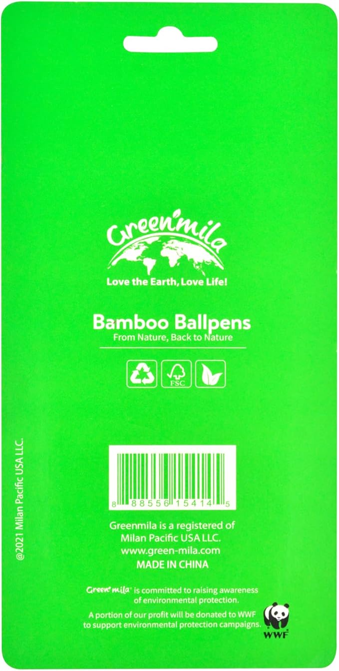 Green Mila Durable Pens, 1.0mm Ballpoint Pens Premium Writing Quality for School, Home & Daily Use - Pack of 4