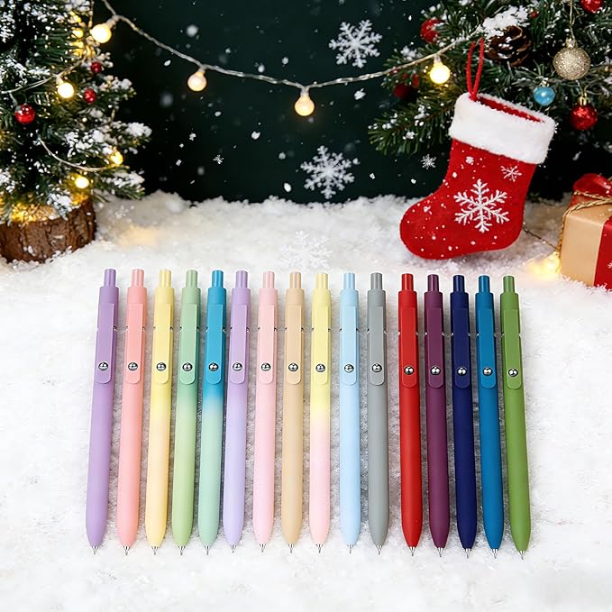 Easter Basket Essentials, Easter Basket Stuffers, 5PCS 0.7mm Gel Pens Black Ink Fine Point Pens With Smooth Writing, Gradient Color Cute Pens for Journaling Note Taking, Easter Gifts for Men Women