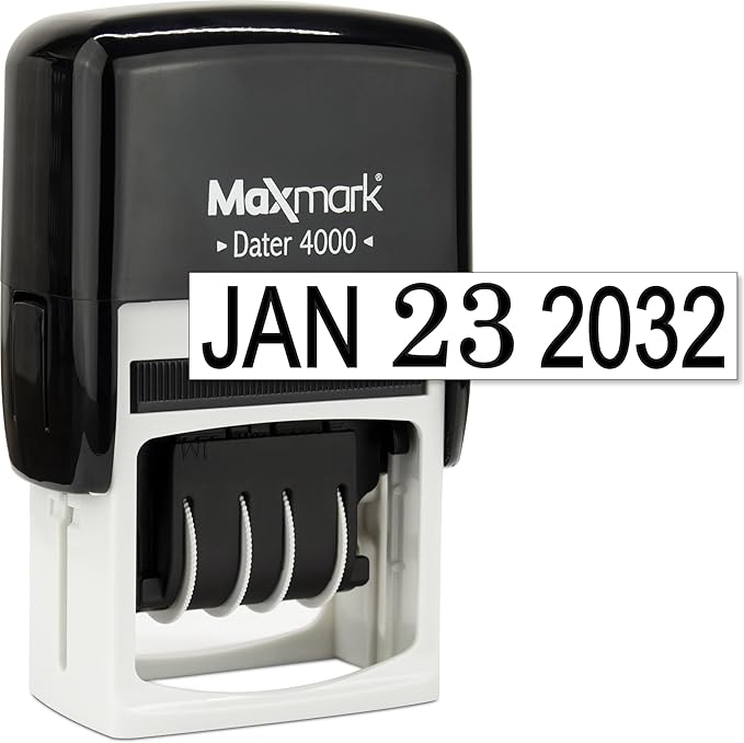 MaxMark Dater 4000 Self Inking Date Stamp - Black