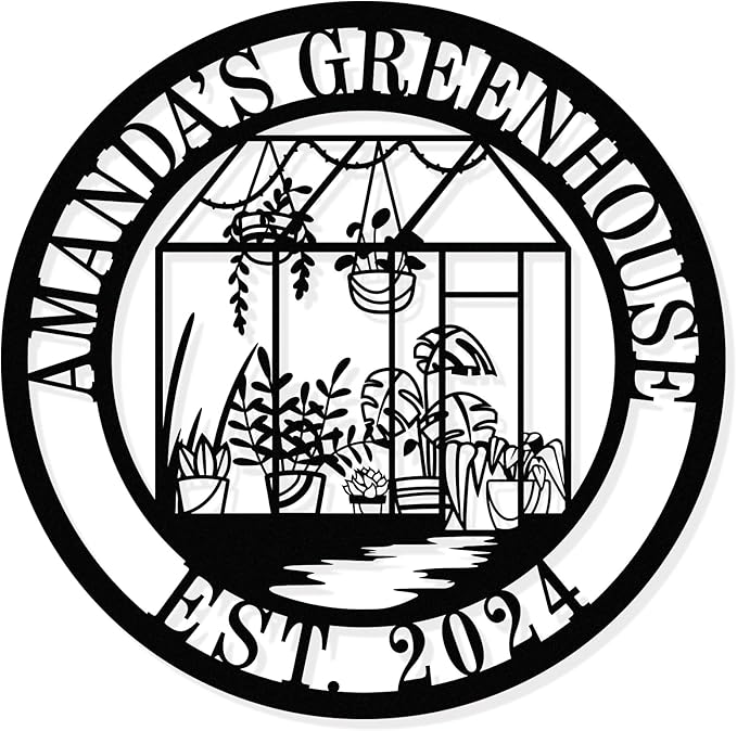 Personalized Garden Greenhouse Metal Name Sign,Customized Metal Sign,Custom Family Name Sign,Gift For Gardener,Gardenhouse gifts，Garden Decor Signs