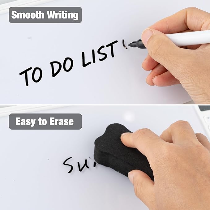 Small Glass Desktop Whiteboard 11.8×7”, Dry Erase Note Memo Board, Desk Organizer with Storage for Desk, Office, School Supplies, White, 2026
