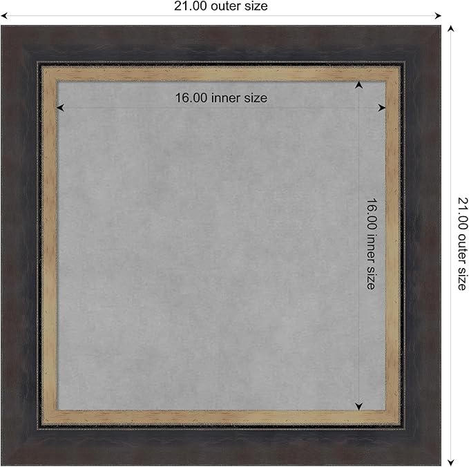 Amanti Art Black Framed Magnetic Board 21x21 Small Vision Board for use with Magnets, 100% Metal Sheet to Display Items as Office Decor or for Home Organization in mudroom, Kitchen or Kids Room