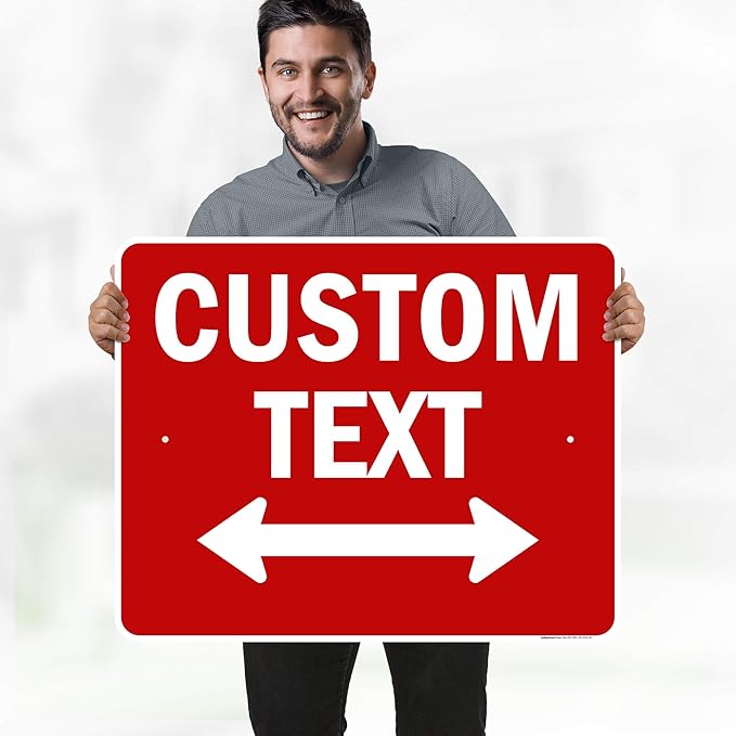 Custom Arrow,Custom Directional Sign, Two way Arrow,24x30 Inches, Rust Free .063 Aluminum, Fade Resistant, Made in USA by My Sign Center